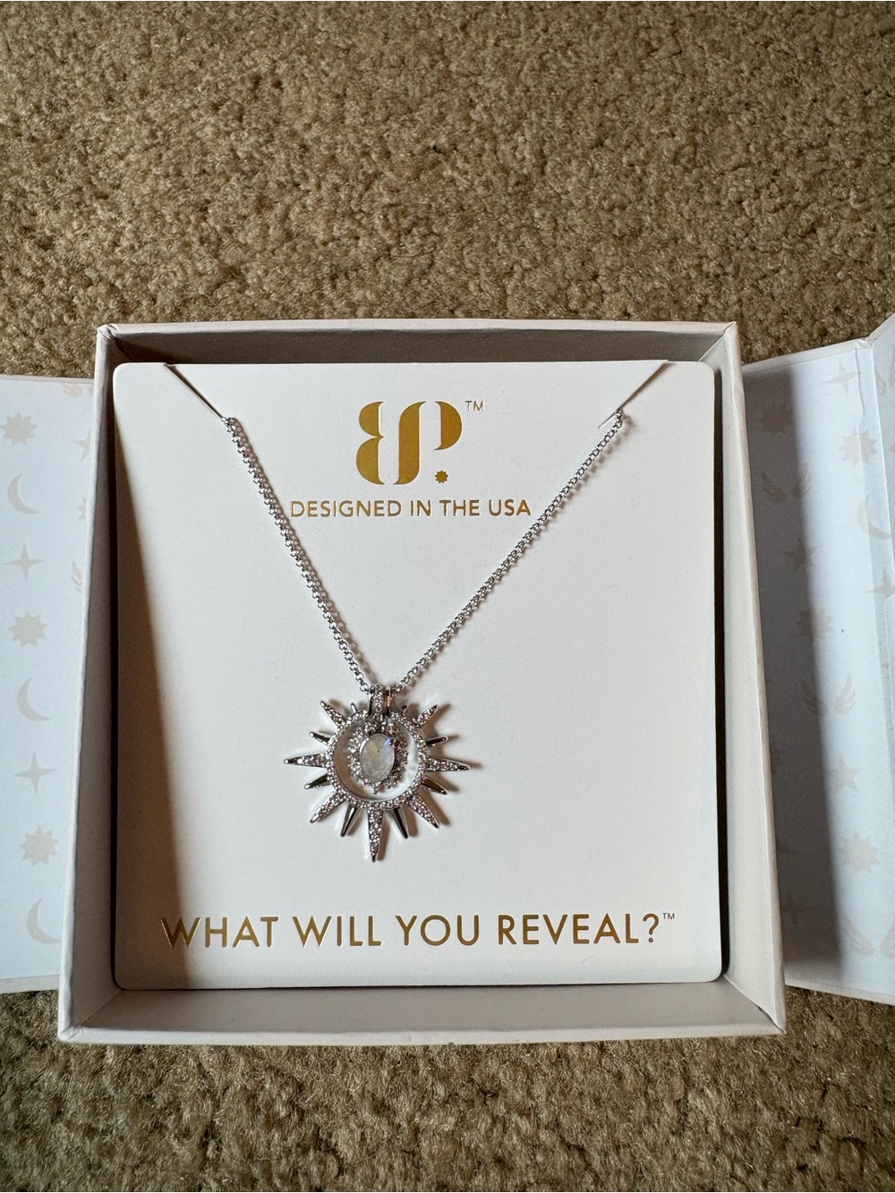 Sunburst Silver Pendant Necklace - Designed in the USA